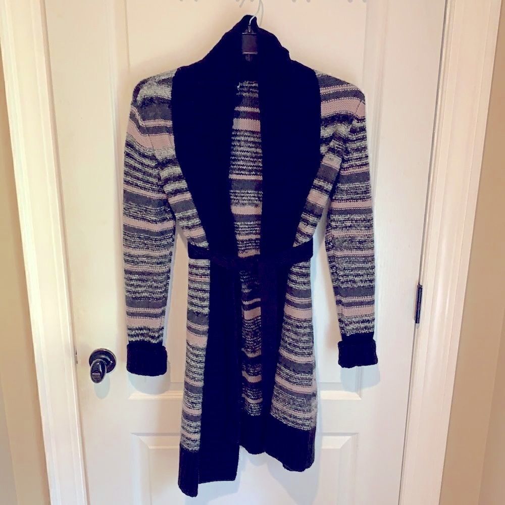 Caslon black and pink sweater coat